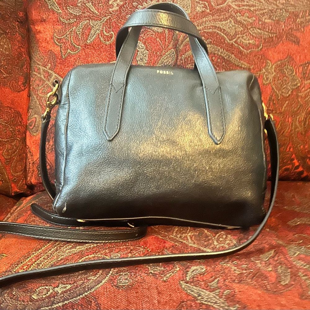 Fossil Black Leather Briefcase